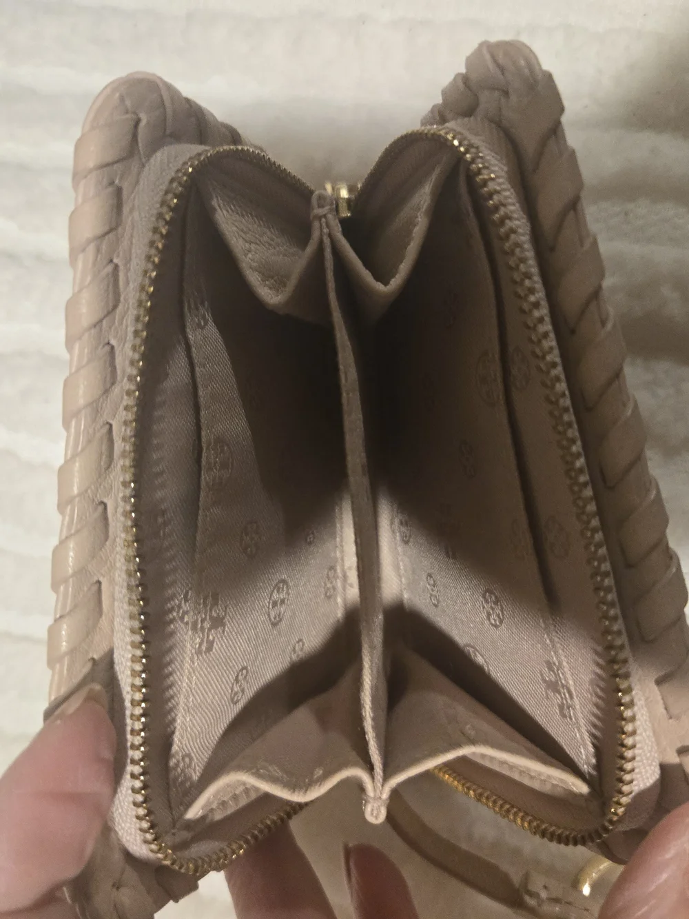 Tory Burch Whipstitch Leather Zip Wallet - Blush